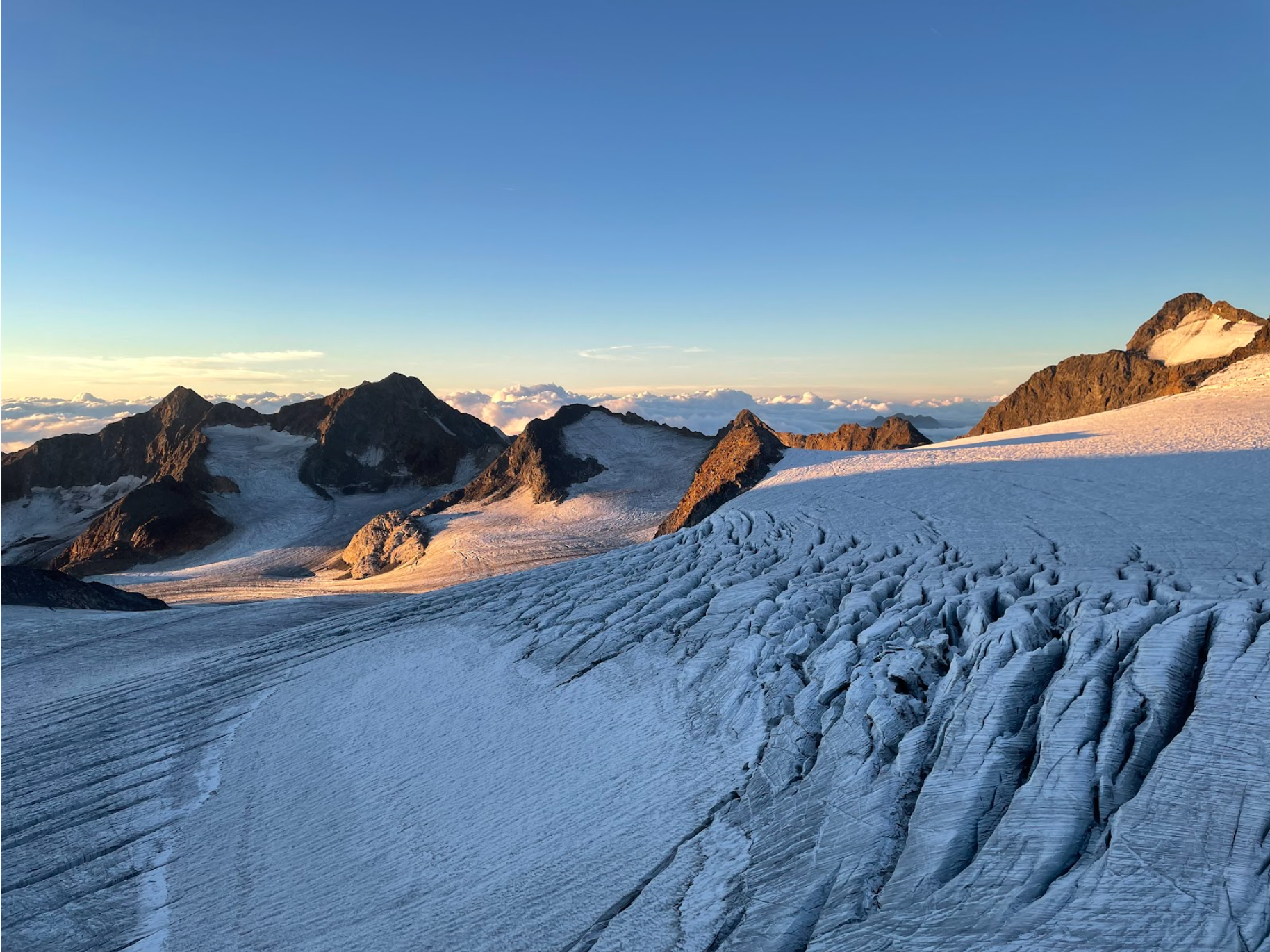 View on a glacier in the alps
